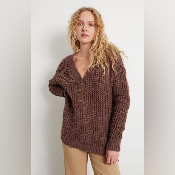 Free People Whistle Thermal Henley - Picture 1 of 2